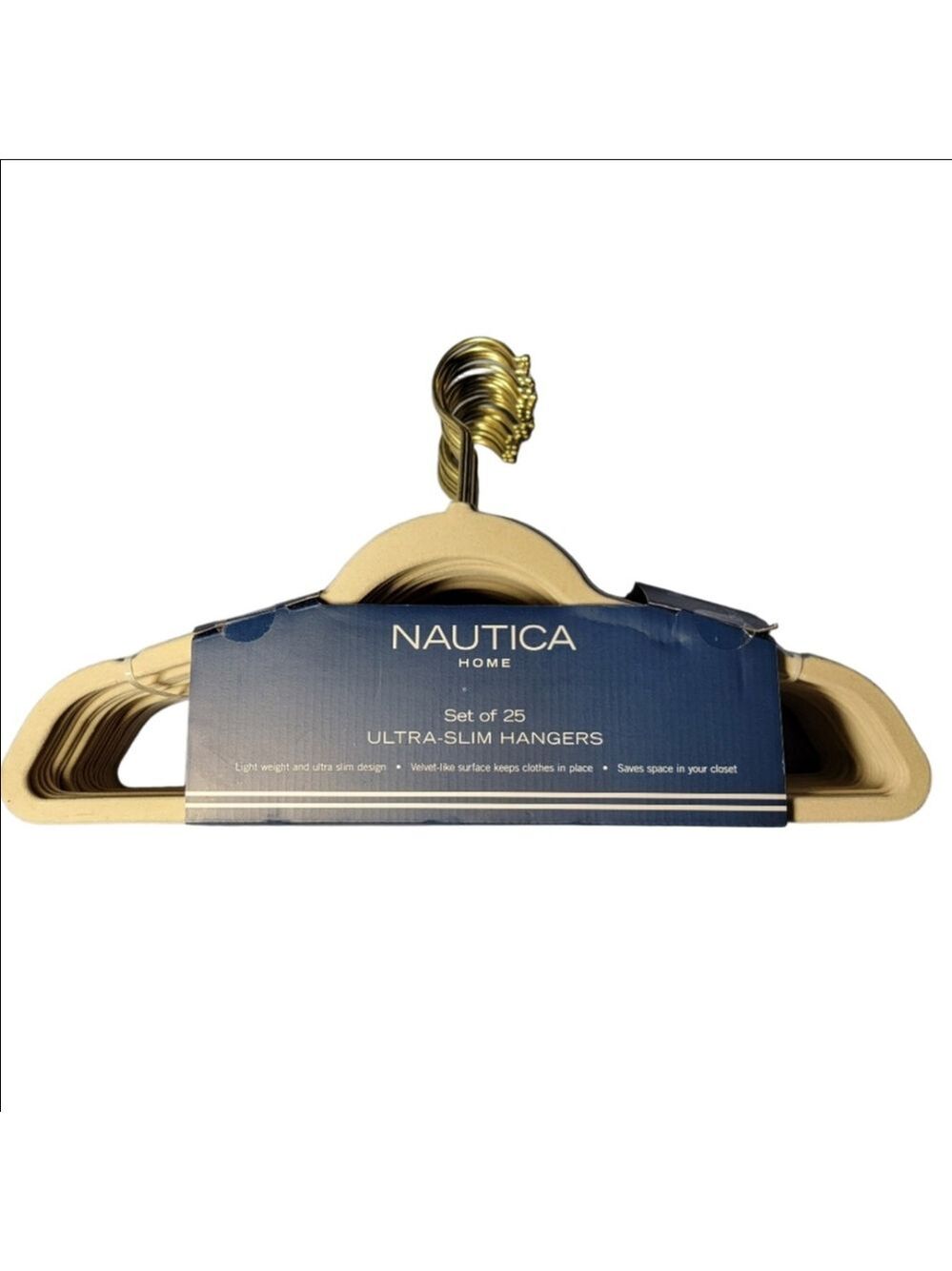 Nautica Home Tan Gold Ultra-Slim Hangers Set Of 25 NIP